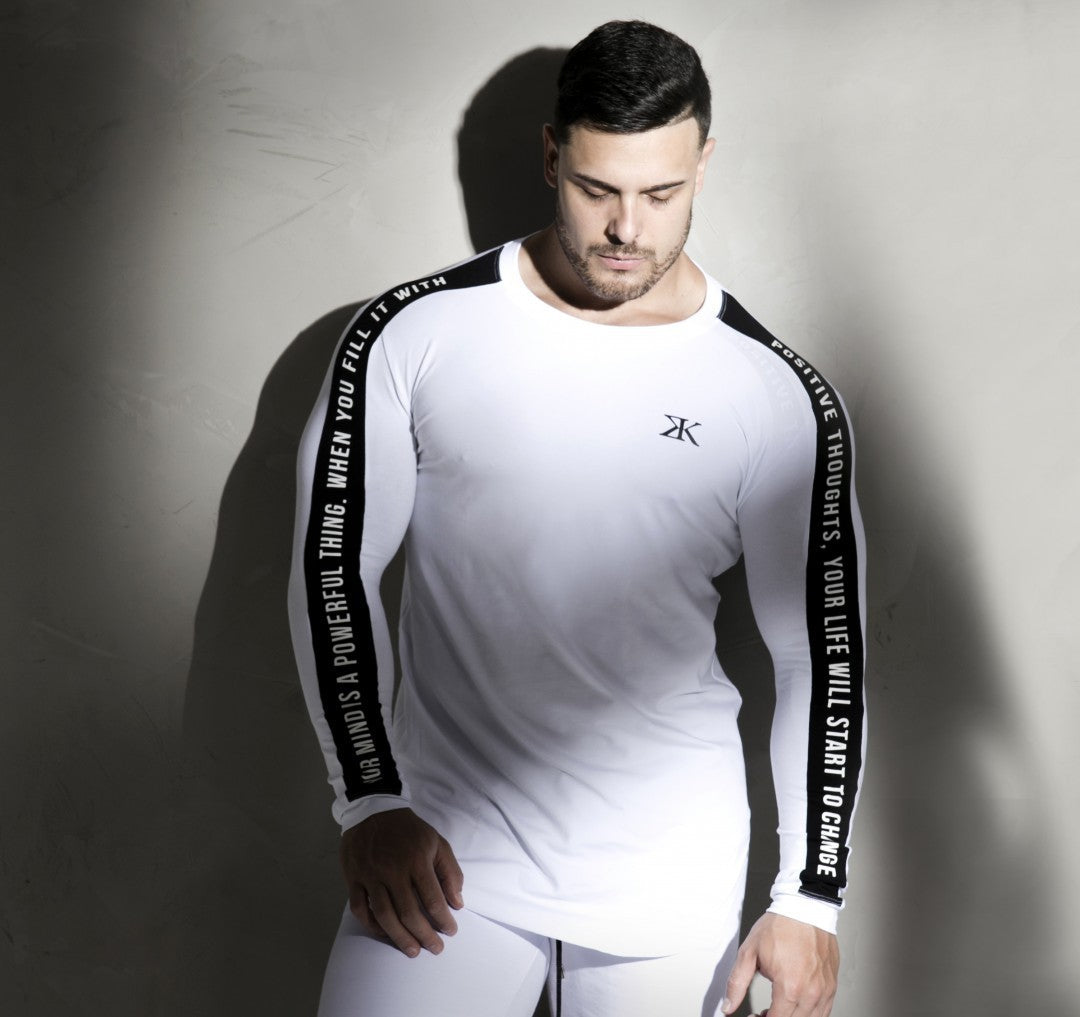 Muscle Fitness Partner Breathable Elastic   Wicking Quick-drying Tights Fitness Training Long-sleeved Bottoming Shirt