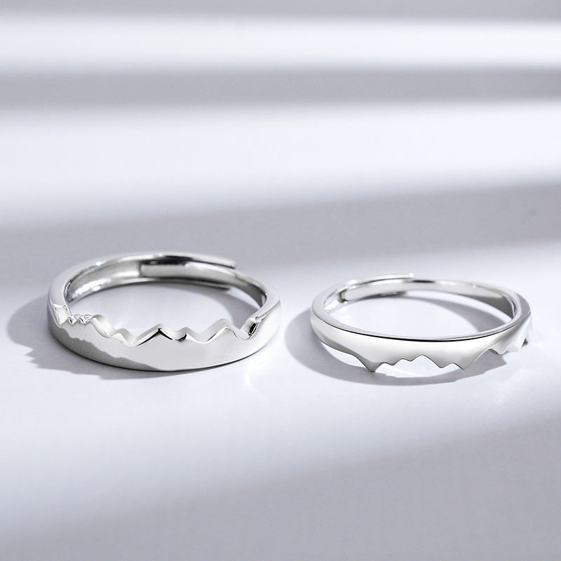 Sun Moon Couple Ring Sterling Silver Light Luxury Niche Design Sense Couple Ring